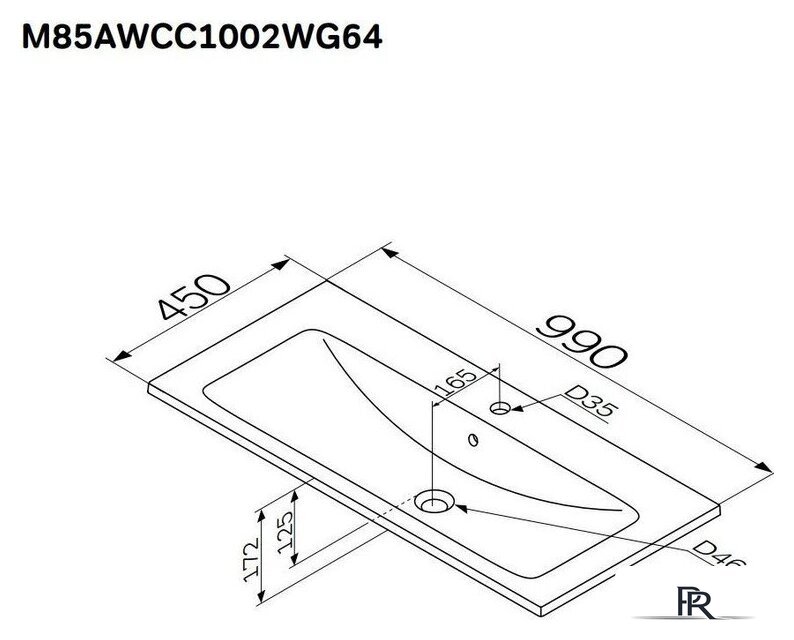 Умывальник AM.PM X-Joy M85AWCC1002WG64 - Изображение №3 — Интернет-магазин ПроЗаказ