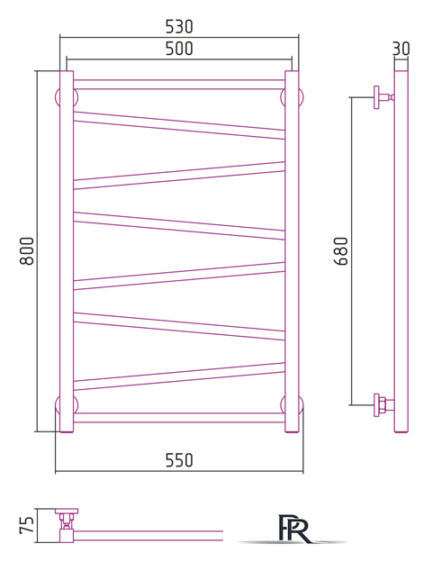 Полотенцесушитель Сунержа Сирокко 800х500 00-0253-8050 - Изображение №4 — Интернет-магазин ПроЗаказ