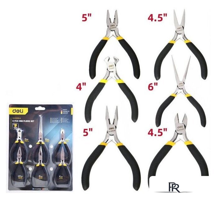 Набор пассатижей Deli DL103205-6 (6 предметов) - Изображение №1 — Интернет-магазин ПроЗаказ