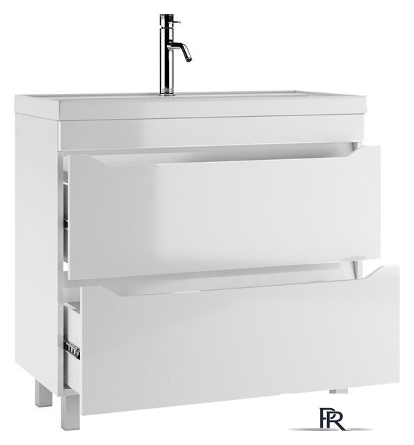  Айсберг Тумба под умывальник Bazis 90 Ева В2 DA5909T (с двумя ящиками) - Изображение №3 — Интернет-магазин ПроЗаказ