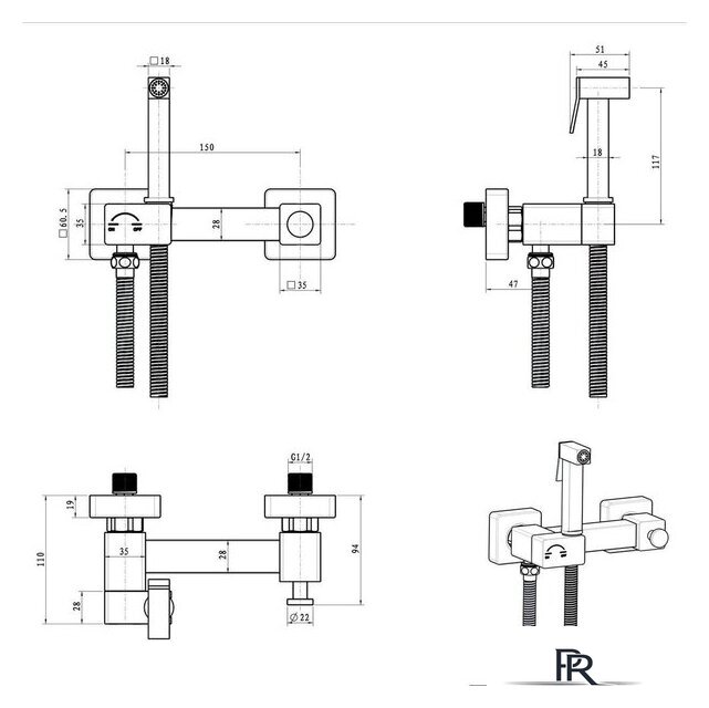 Унитаз напольный Lauter Vortex 2110022VF + гигиенический душ Glow 21LT0222BM - Изображение №30 — Интернет-магазин ПроЗаказ
