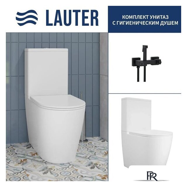 Унитаз напольный Lauter Vortex 2110022VF + гигиенический душ Glow 21LT0222BM - Изображение №1 — Интернет-магазин ПроЗаказ