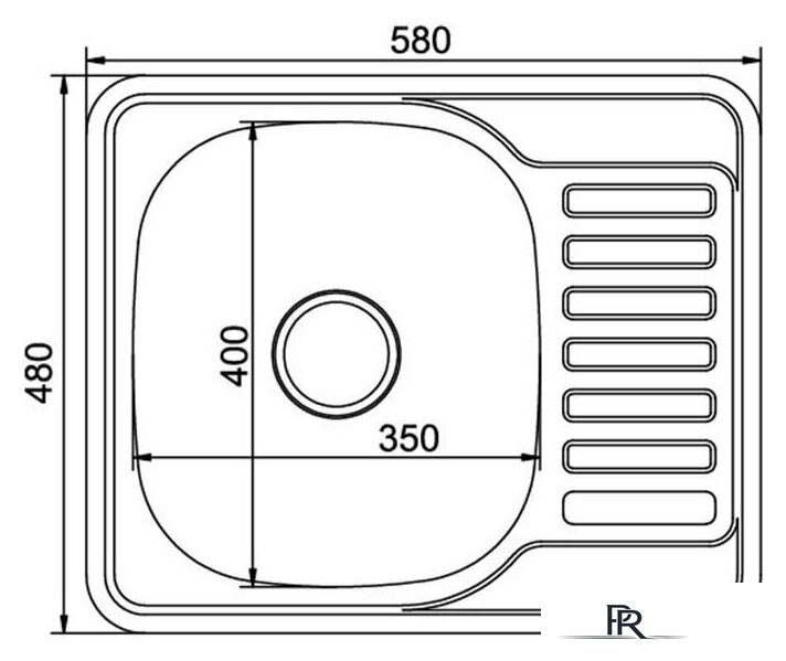 Кухонная мойка Mixline 535617 (левая, полированная, 0.8 мм) - Изображение №2 — Интернет-магазин ПроЗаказ