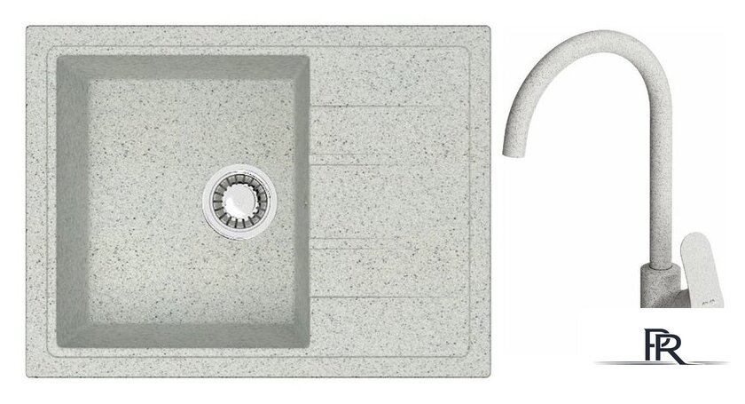 Кухонная мойка Berge BR-5850 + смеситель AM.PM Like F8007133 (серый) - Изображение №1 — Интернет-магазин ПроЗаказ