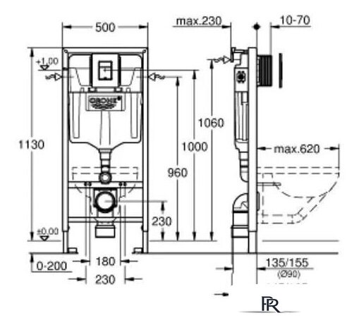 Инсталляция для унитаза Grohe Solido 38811KF0 - Изображение №6 — Интернет-магазин ПроЗаказ