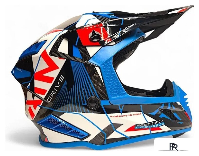 Мотошлем AIM RH855 Carbon Razor RH855R-DBR-L (L, синий/красный) - Изображение №5 — Интернет-магазин ПроЗаказ