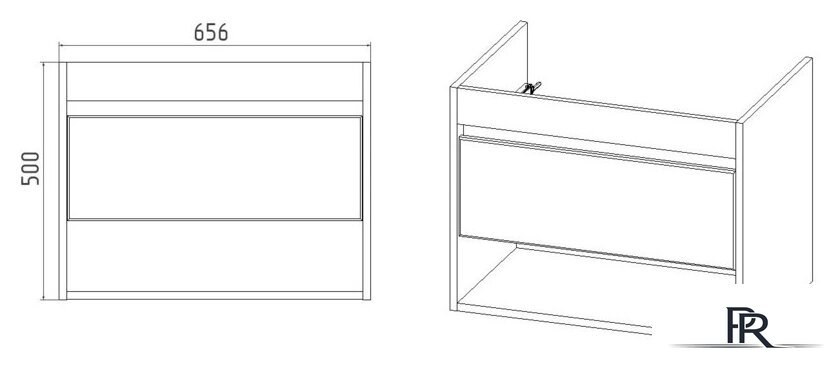  Viant Тумба под умывальник Бостон Como 70 VBOS70CO-T1YP - Изображение №4 — Интернет-магазин ПроЗаказ