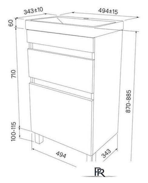  IDDIS Тумба под умывальник Zodiac ZOD5ABFi95 - Изображение №4 — Интернет-магазин ПроЗаказ