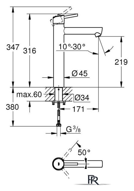 Смеситель Grohe Concetto XL 23920001 - Изображение №4 — Интернет-магазин ПроЗаказ
