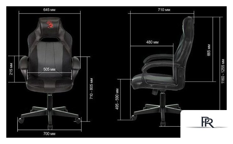 Игровое (геймерское) кресло A4Tech Bloody GC-200 (черный) - Изображение №8 — Интернет-магазин ПроЗаказ