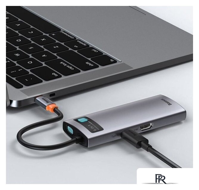 Док-станция Baseus Metal Gleam Series 6-in-1 Multifunctional USB Type C CAHUB-CW0G - Изображение №9 — Интернет-магазин ПроЗаказ