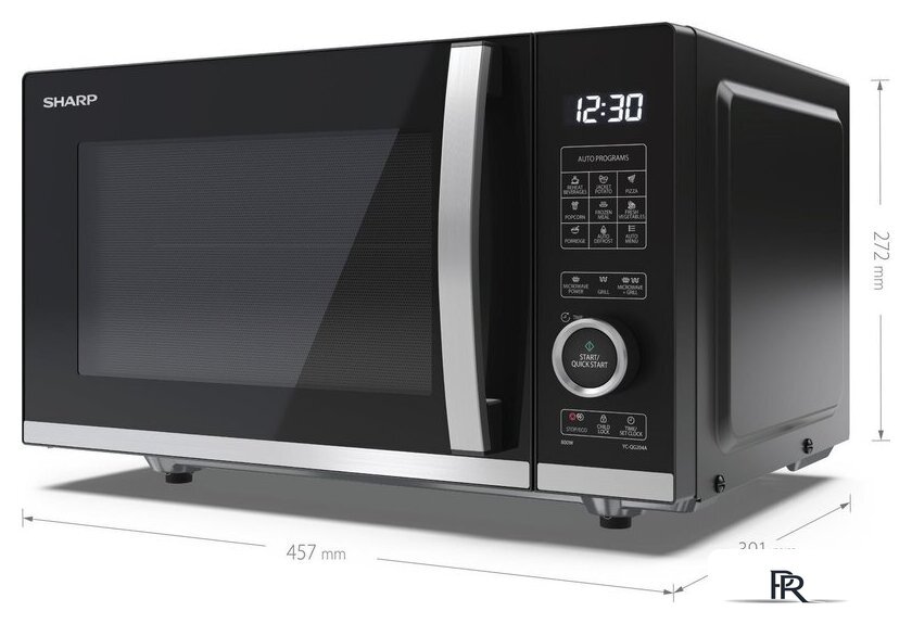 Микроволновая печь Sharp YC-QG204AE-B - Изображение №6 — Интернет-магазин ПроЗаказ