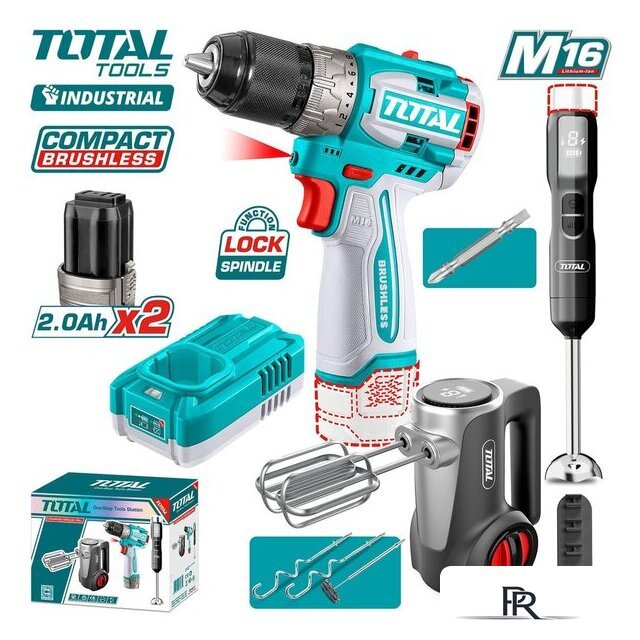  Total TCKLI1638 (шуруповерт, блендер, миксер, 2 АКБ) - Изображение №1 — Интернет-магазин ПроЗаказ
