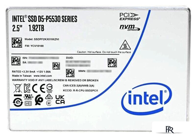 SSD Intel D5-P5530 1.92TB SSDPF2KX019XZN1 - Изображение №1 — Интернет-магазин ПроЗаказ