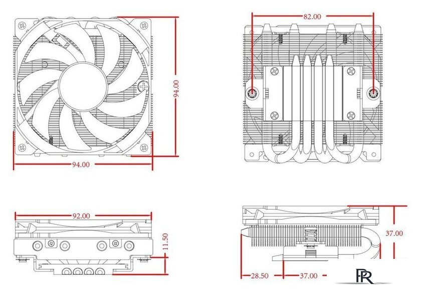 Кулер для процессора ID-Cooling IS-37-XT Black - Изображение №7 — Интернет-магазин ПроЗаказ