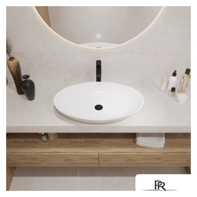 Умывальник Lauter 21571 + клапан 21190W + сифон 21635W (белый матовый) - Изображение №5 — Интернет-магазин ПроЗаказ