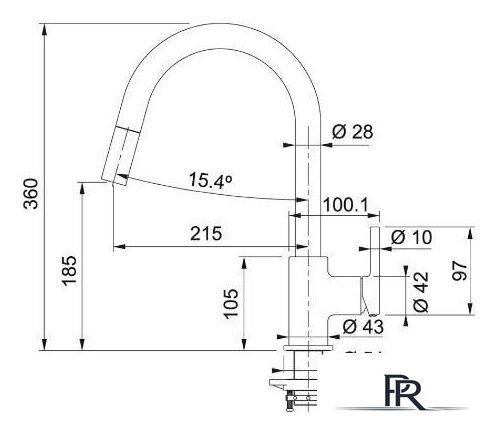 Смеситель Franke Lina 115.0626.084 (миндаль) - Изображение №2 — Интернет-магазин ПроЗаказ