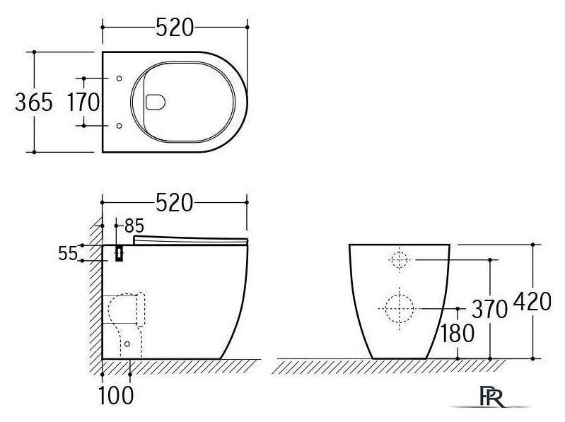 Унитаз подвесной Roxen Antares One Rimless 6 в 1 StounFix Dual Fresh 546881 (кнопка: хром) - Изображение №18 — Интернет-магазин ПроЗаказ