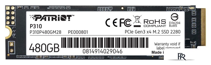 SSD Patriot P310 480GB P310P480GM28 - Изображение №1 — Интернет-магазин ПроЗаказ