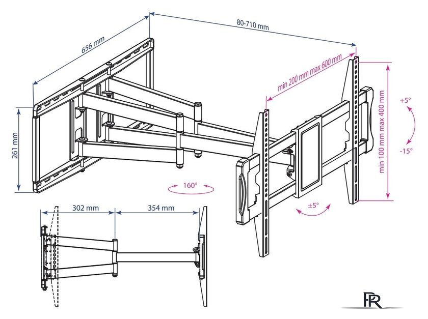 Кронштейн для телевизора Kromax ATLANTIS-70 (черный) - Изображение №3 — Интернет-магазин ПроЗаказ