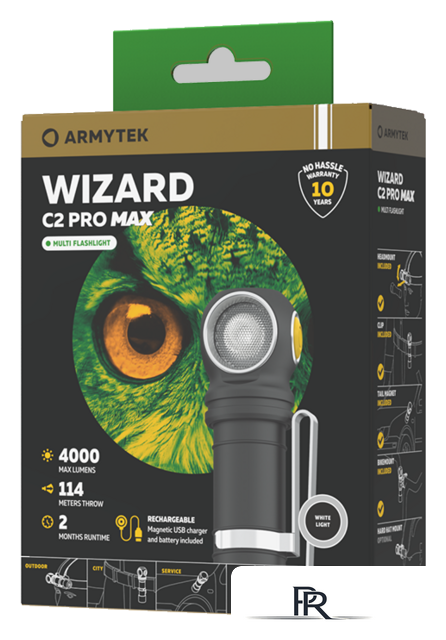 Фонарь Armytek Wizard C2 Pro Max Magnet USB (белый) - Изображение №7 — Интернет-магазин ПроЗаказ