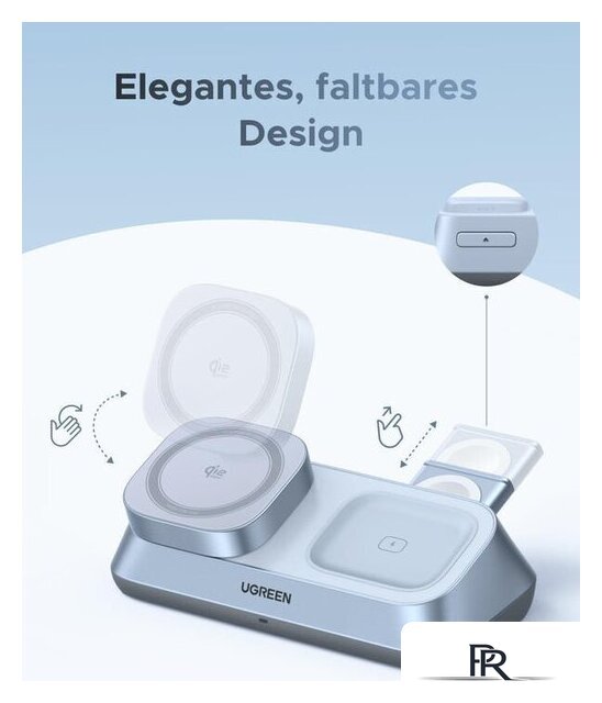 Беспроводное зарядное Ugreen MagFlow 3-in-1 W711 55677 (голубой) - Изображение №3 — Интернет-магазин ПроЗаказ