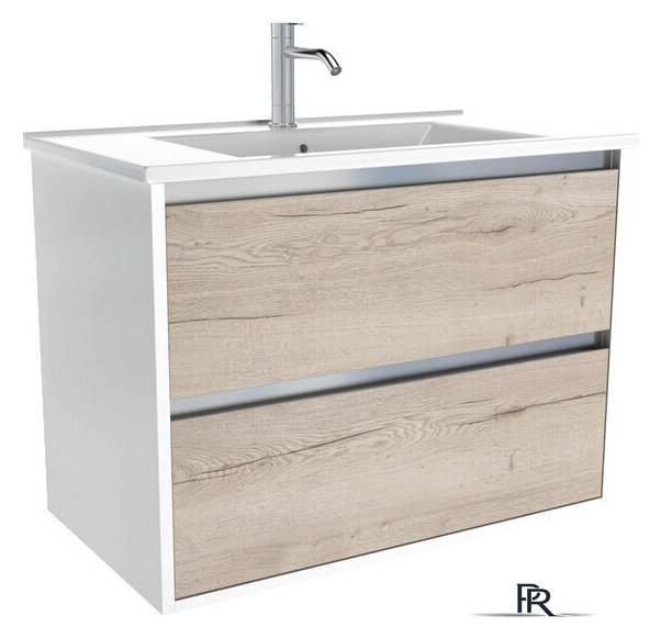  ЗОВ Тумба с умывальником Парма 80 P80LWP0MWHMC1A-OL80 (белый/белый галифакс) - Изображение №1 — Интернет-магазин ПроЗаказ