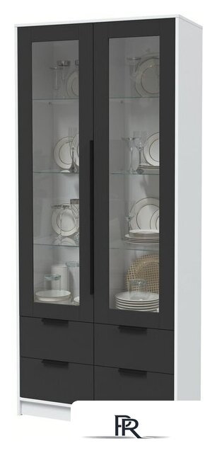 Шкаф-витрина Интерлиния Концепт КТ-ШВ2 (антрацит/белый платинум) - Изображение №2 — Интернет-магазин ПроЗаказ
