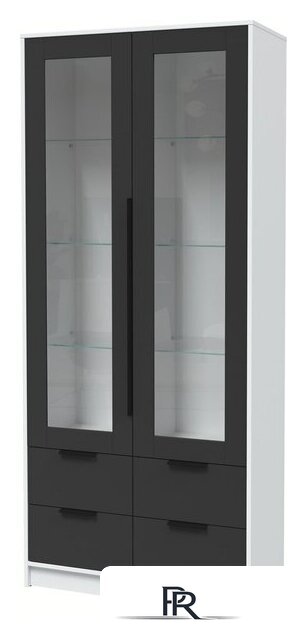 Шкаф-витрина Интерлиния Концепт КТ-ШВ2 (антрацит/белый платинум) - Изображение №1 — Интернет-магазин ПроЗаказ