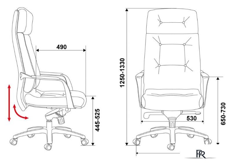 Офисное кресло Бюрократ DAO/BROWN (коричневый) - Изображение №5 — Интернет-магазин ПроЗаказ