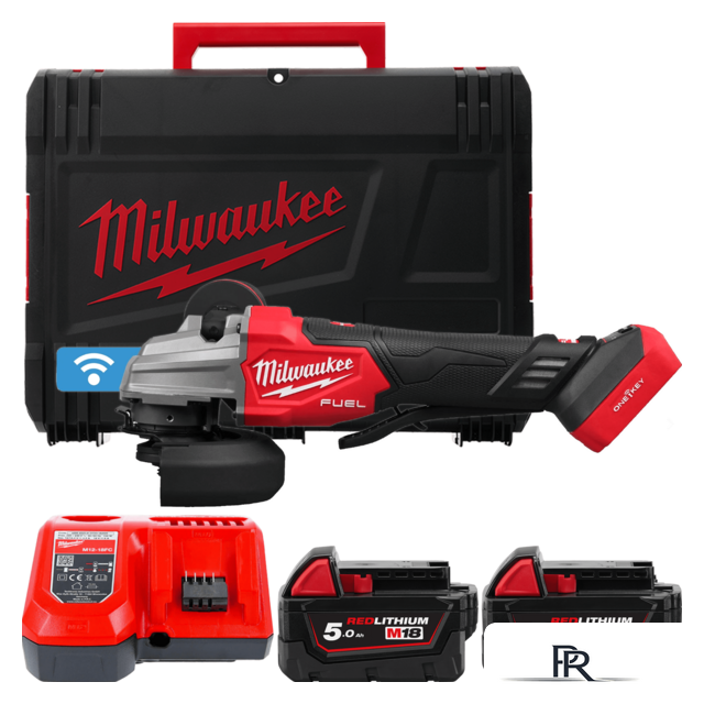 Угловая шлифмашина Milwaukee M18 Fuel One-Key M18FSAGSVO125X-502X 4933493553 (с 2-мя АКБ 5 Ач, кейс) - Изображение №1 — Интернет-магазин ПроЗаказ