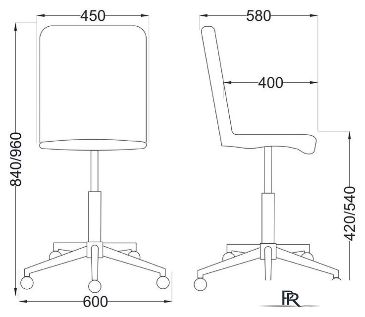 Офисное кресло AksHome Fiji поворотное (светло-серый велюр HCJ-38/хром) - Изображение №10 — Интернет-магазин ПроЗаказ