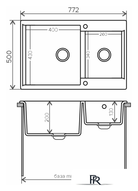 Кухонная мойка Polygran Brig-772 (белый хлопок 36) - Изображение №2 — Интернет-магазин ПроЗаказ