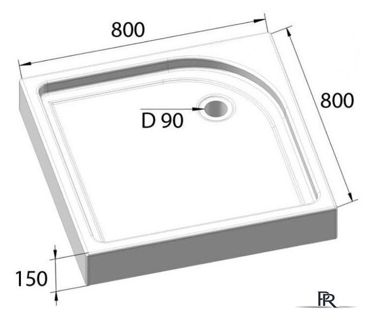Душевой поддон BelBagno TRAY-BB-A-80-15-W 80x80 - Изображение №7 — Интернет-магазин ПроЗаказ