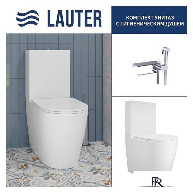 Унитаз напольный Lauter Vortex 2110022VF + гигиенический душ AquaTech 21LT0101CH - Изображение №1 — Интернет-магазин ПроЗаказ