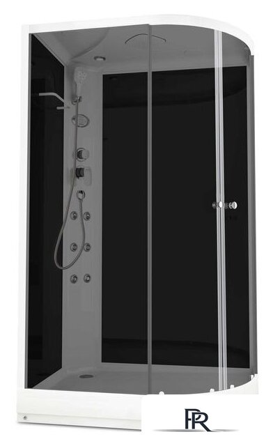 Душевая кабина Domani-Spa Delight 128 120x80 R с гидромассажем (черный/тонированное) - Изображение №1 — Интернет-магазин ПроЗаказ