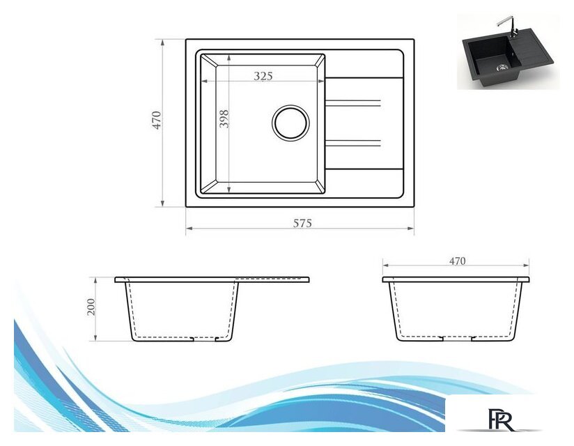 Кухонная мойка Berge BR-5850 + смеситель AM.PM Like F8007122 (черный) - Изображение №14 — Интернет-магазин ПроЗаказ