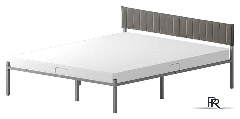 Кровать Домаклево Лофт Компакт 140x200 (серый/темно-серый велюровый чехол) - Изображение №1 — Интернет-магазин ПроЗаказ