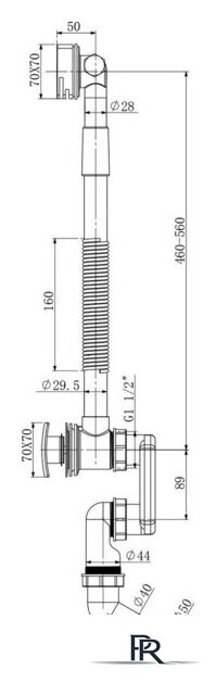 Ванна Lauter Estelle 130 21206030 (с ножками и сифоном 21Y11010 хром) - Изображение №34 — Интернет-магазин ПроЗаказ