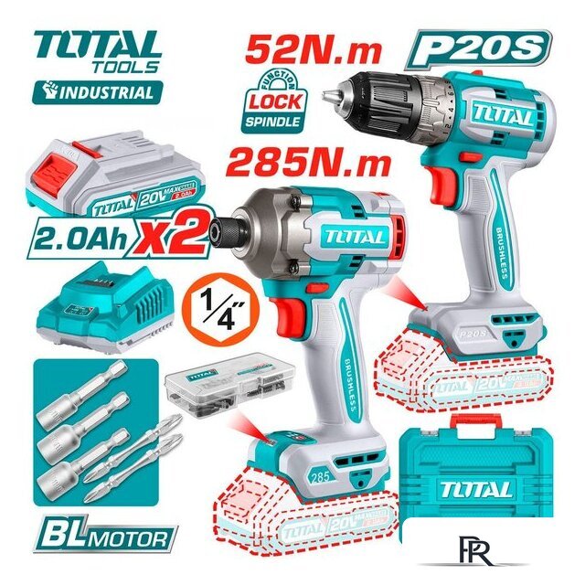  Total TCKLI20272 (шуруповерт, винтоверт, 2 АКБ, кейс) - Изображение №1 — Интернет-магазин ПроЗаказ