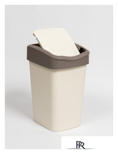 Комплект мусорных ведер Violet Tandem с подвижной крышкой 842826 (8шт, 20л, слоновая кость/шоколад) - Изображение №2 — Интернет-магазин ПроЗаказ