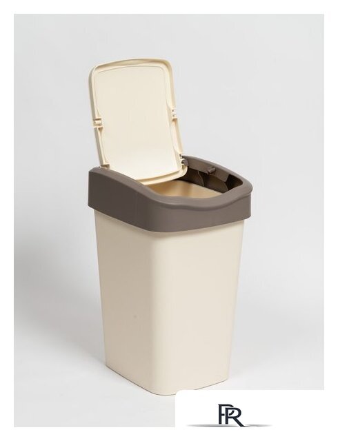Комплект мусорных ведер Violet Tandem с подвижной крышкой 842826 (8шт, 20л, слоновая кость/шоколад) - Изображение №3 — Интернет-магазин ПроЗаказ