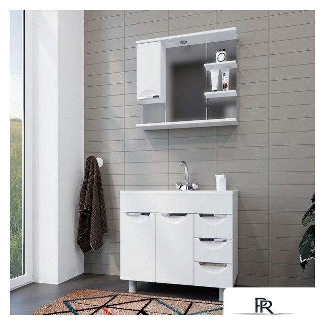  Mixline Шкаф с зеркалом Этьен 80 L 540870 (с подсветкой) - Изображение №3 — Интернет-магазин ПроЗаказ