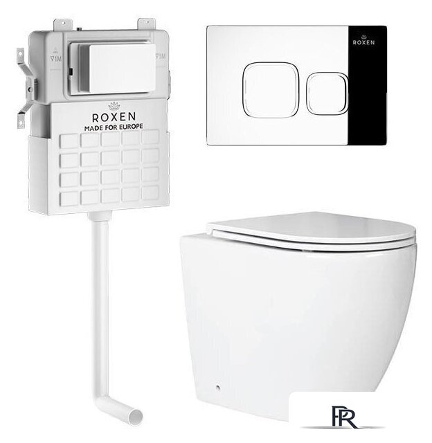 Унитаз подвесной Roxen Attach 966940 (кнопка хром глянец) - Изображение №1 — Интернет-магазин ПроЗаказ