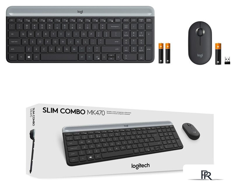 Офисный набор Logitech MK470 Slim Wireless Combo 920-009204 (графитовый) - Изображение №2 — Интернет-магазин ПроЗаказ