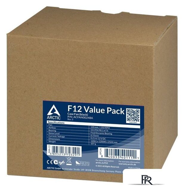 Комплект вентиляторов для корпуса Arctic F12 (5 шт) ACFAN00248A - Изображение №5 — Интернет-магазин ПроЗаказ