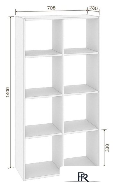 Стеллаж Кортекс-мебель Дельта-8 71x140 (белый) - Изображение №4 — Интернет-магазин ПроЗаказ
