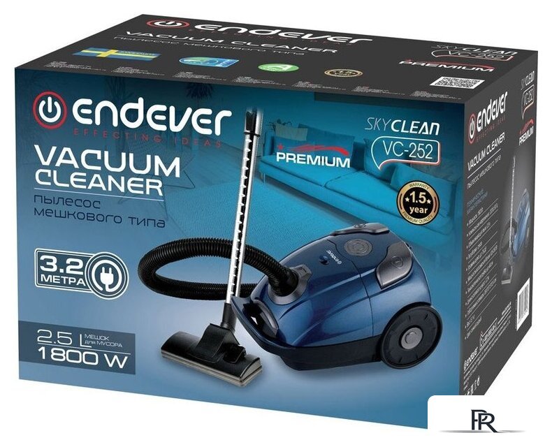 Пылесос Endever SkyClean VC-252 (синий/серый) - Изображение №12 — Интернет-магазин ПроЗаказ