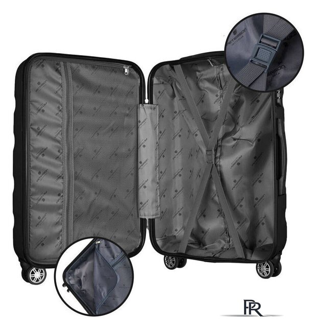 Чемодан-спиннер Peterson PTN 5806-W-M (черный) - Изображение №4 — Интернет-магазин ПроЗаказ