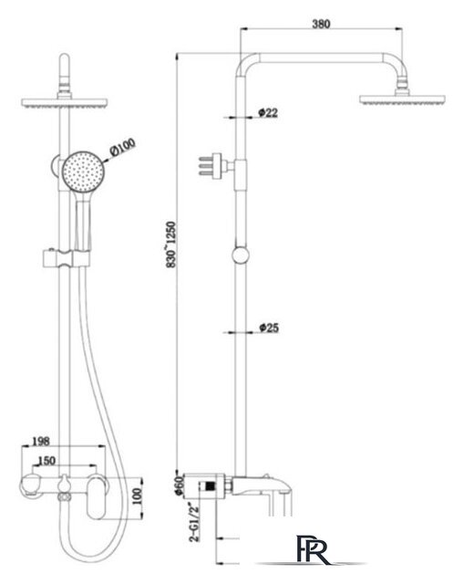 Душевая система  Bravat Pure F6335369CP-A-RUS - Изображение №2 — Интернет-магазин ПроЗаказ